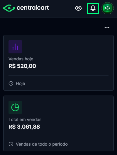 Notificação no aplicativo