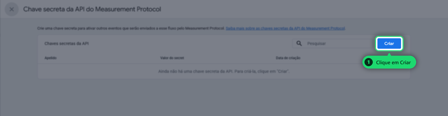 Criar chave secreta