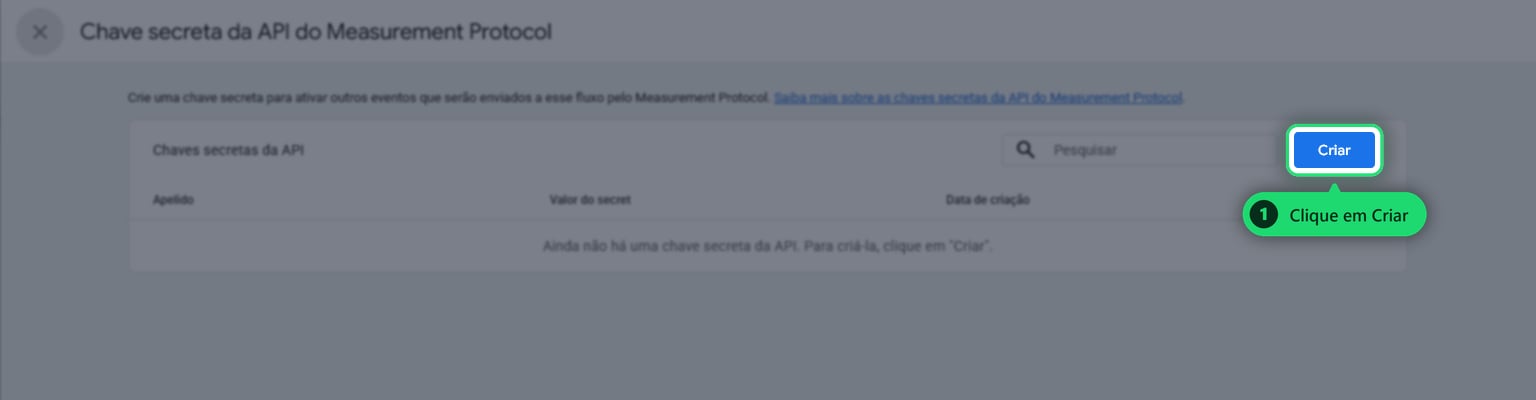 Criar chave secreta