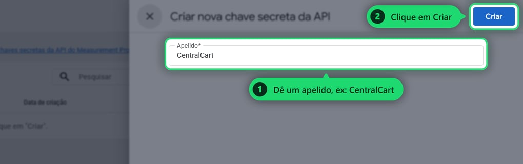 Dar um apelido para a chave