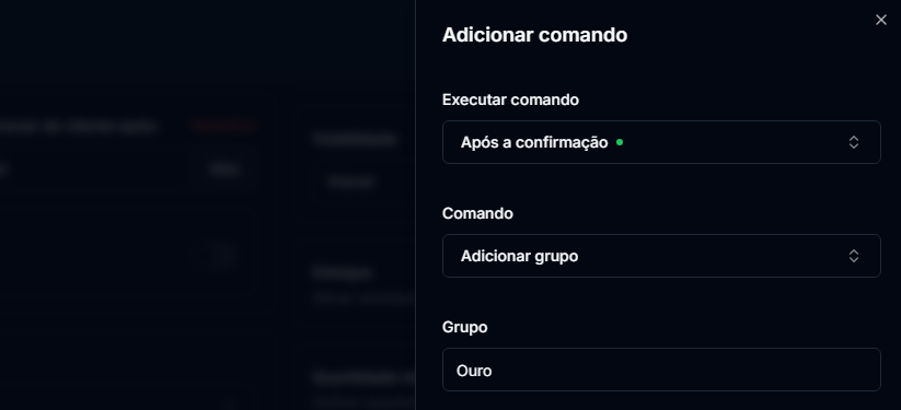 Comando para adicionar o grupo