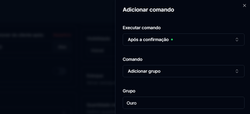 Comando para adicionar o grupo