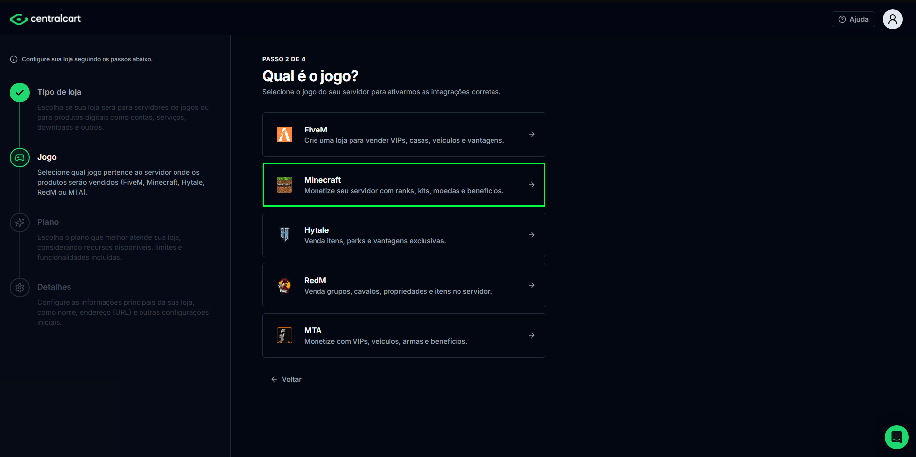 Escolhendo o jogo