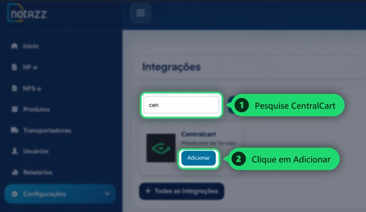 Pesquisar CentralCart e adicionar