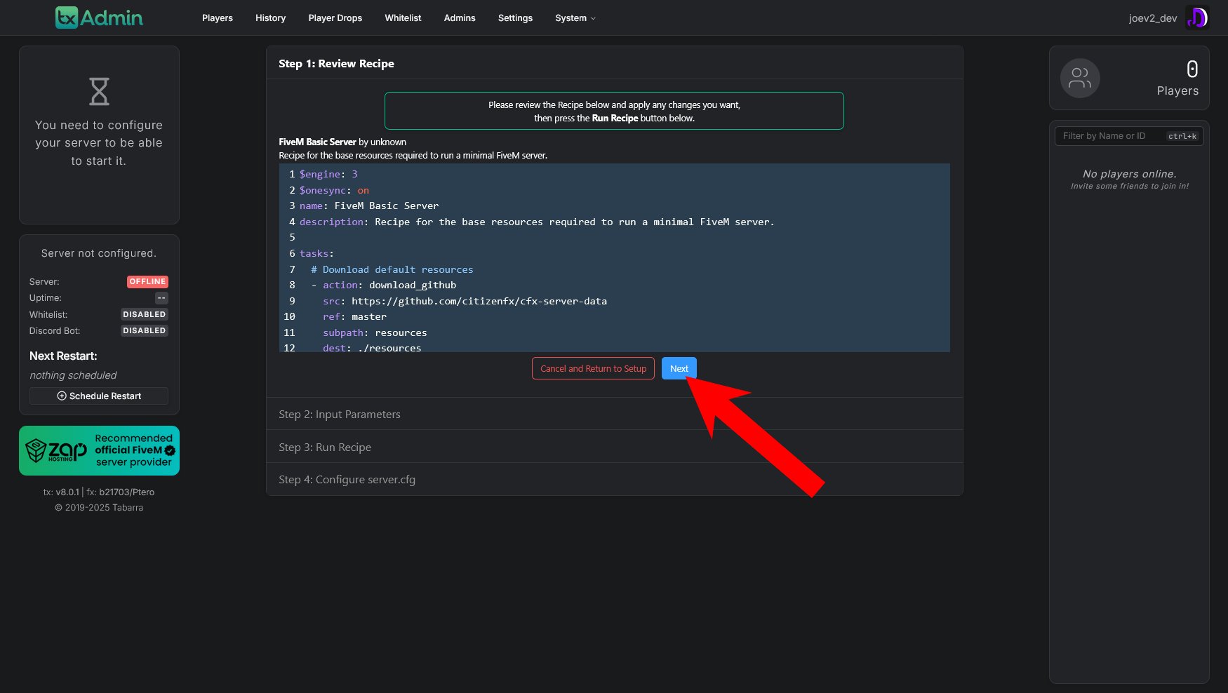 txAdmin Review Recipe