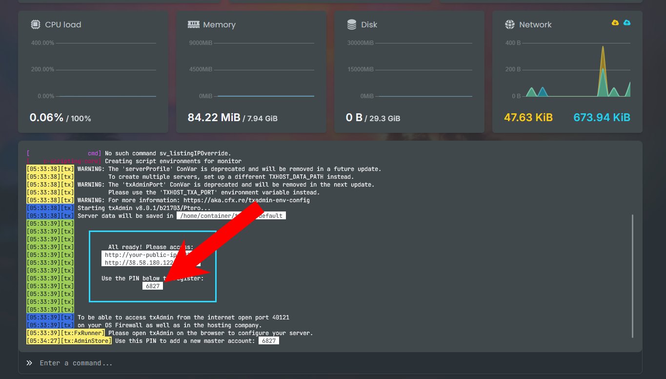 txAdmin Console Output