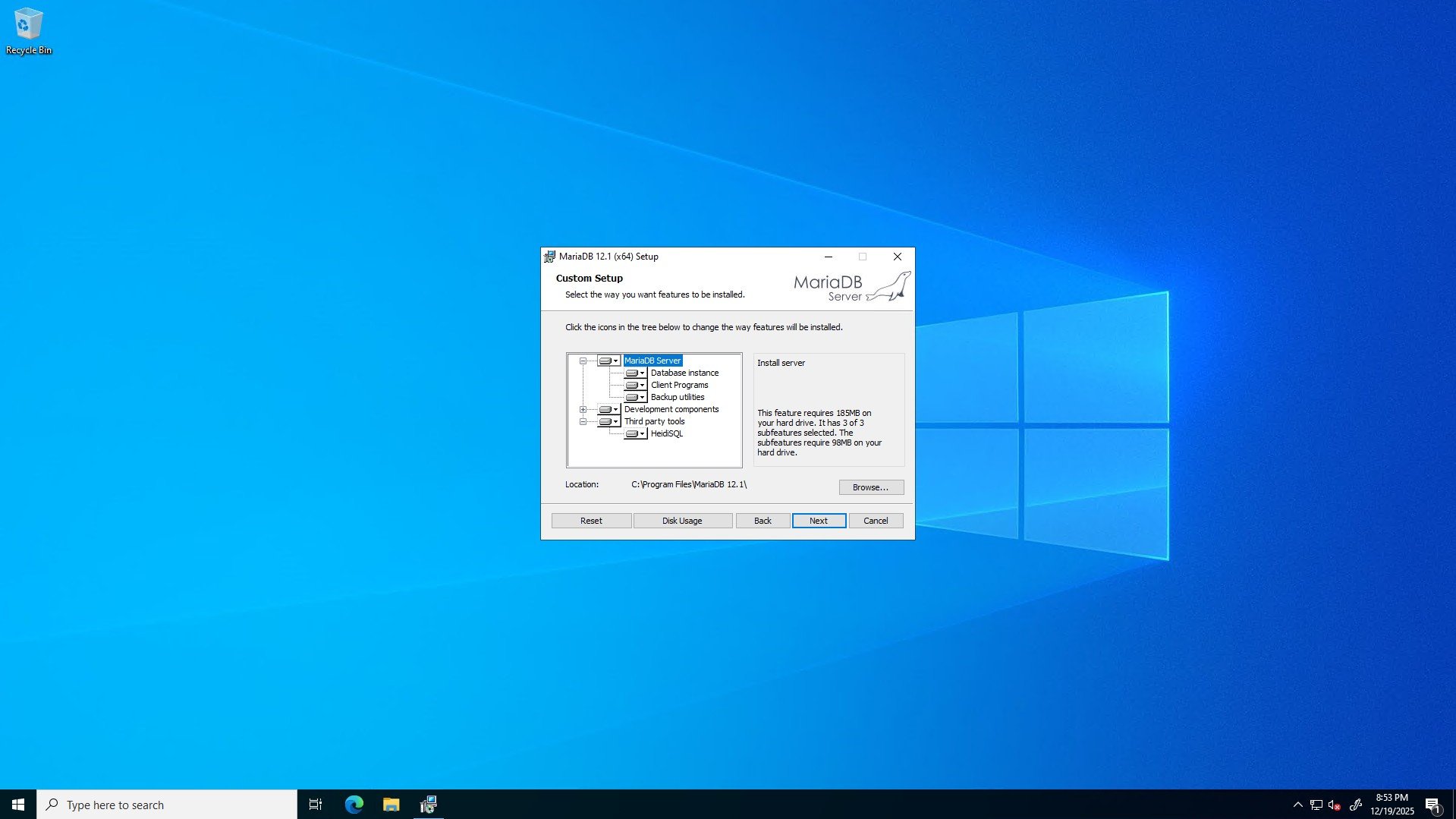 MariaDB Windows Configuration