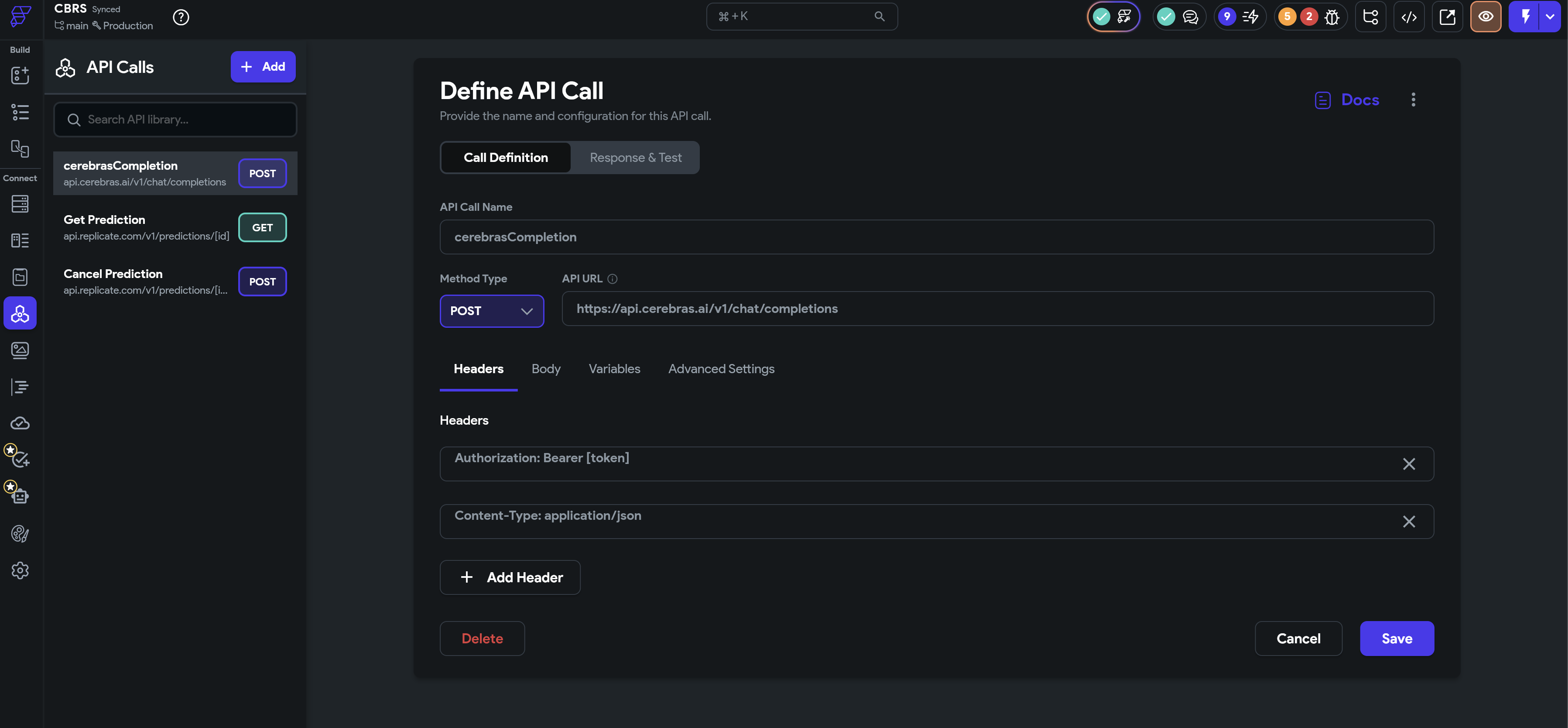 Configure Authorization Header