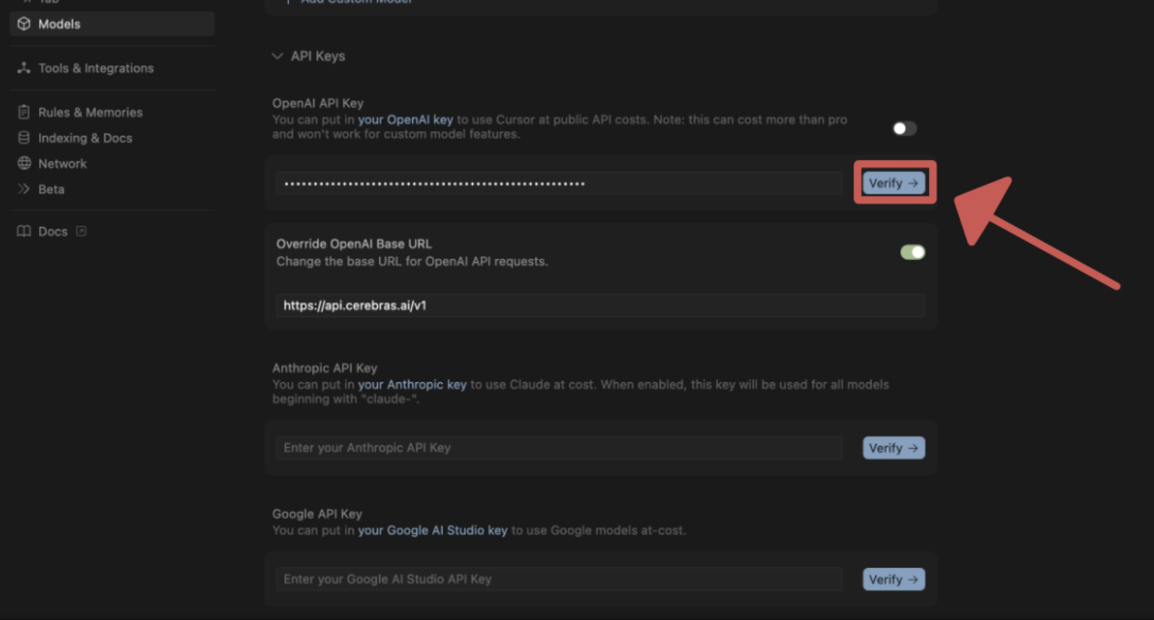 Confirm Settings Pn