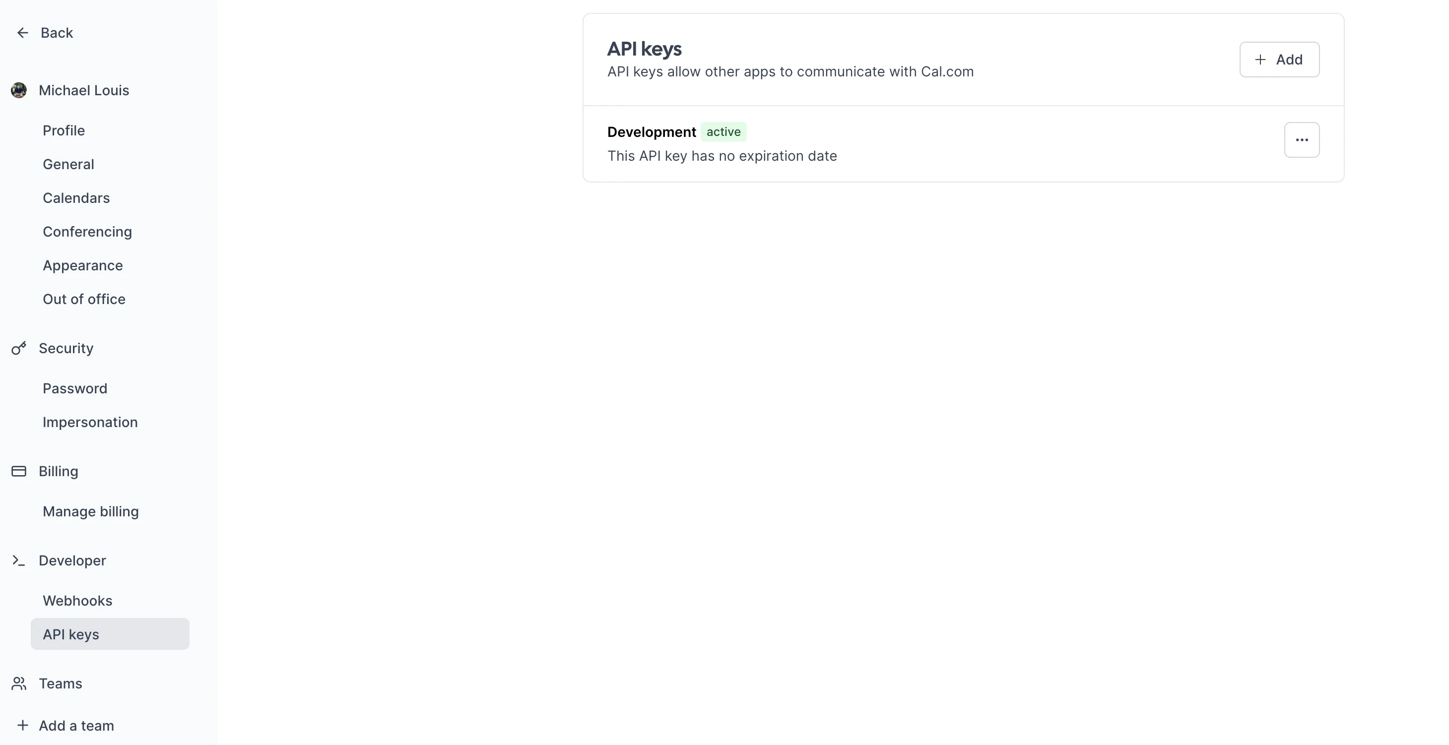 Cal.com API Keys