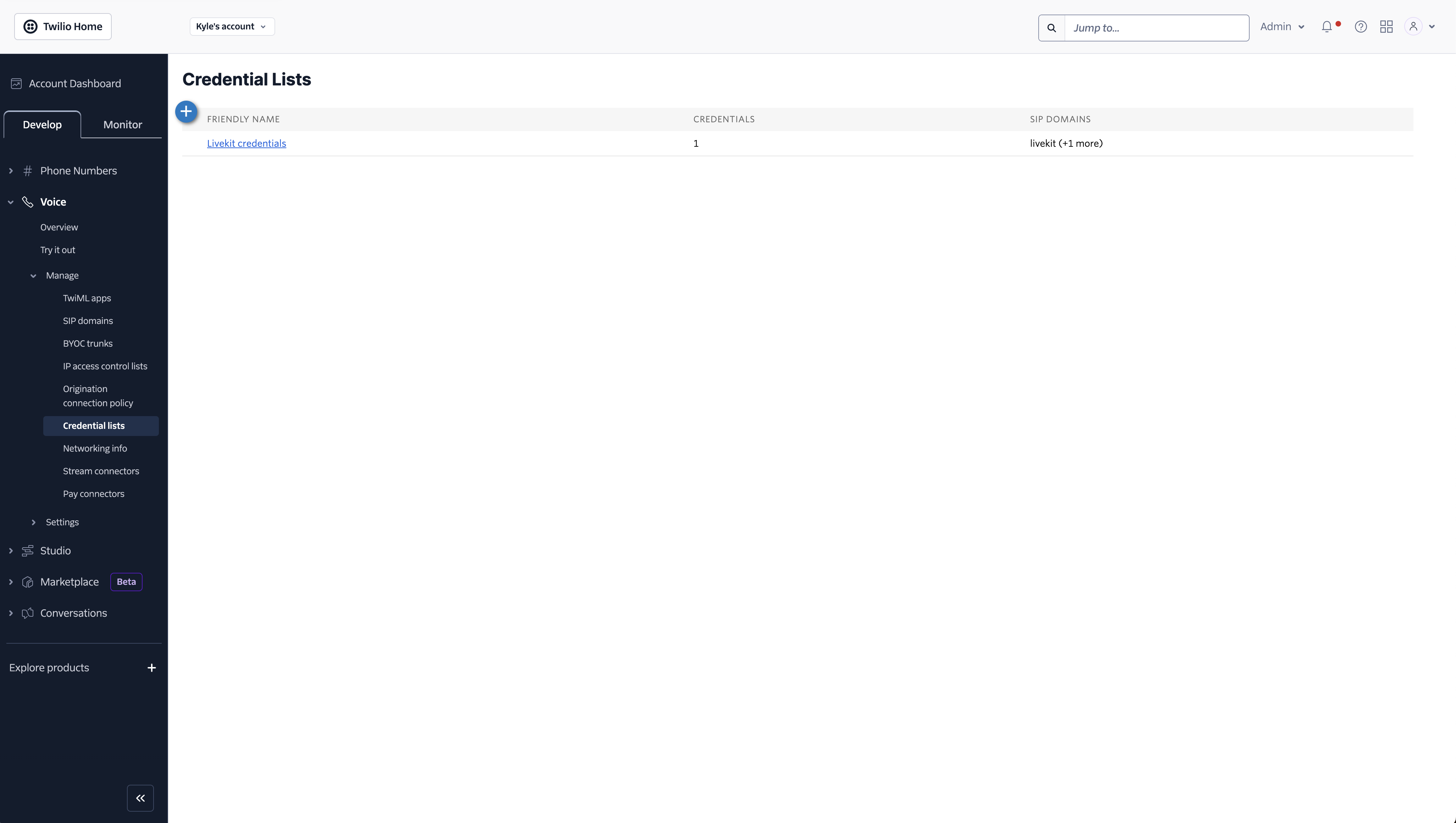 Twilio Dashboard