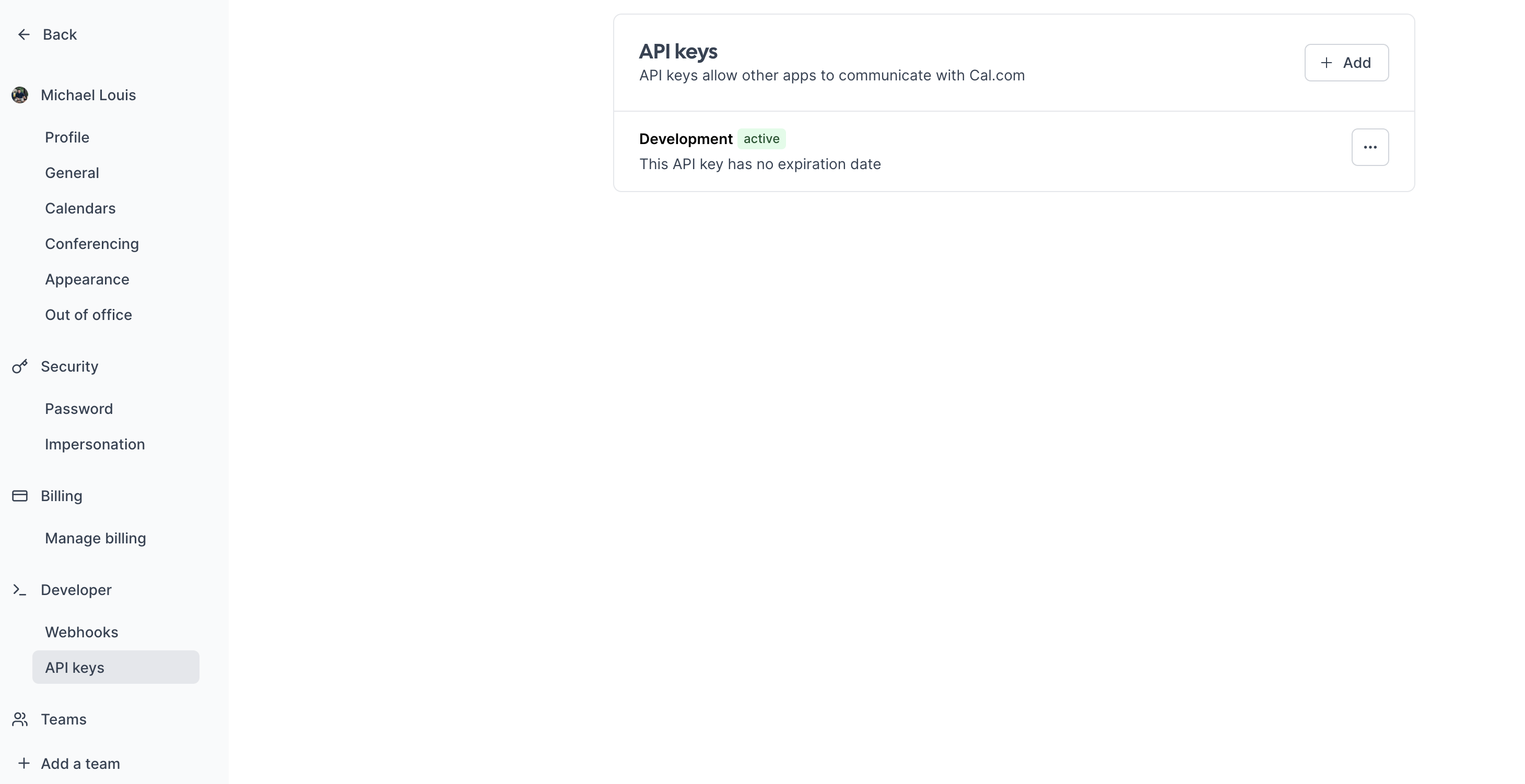 Cal.com API Keys