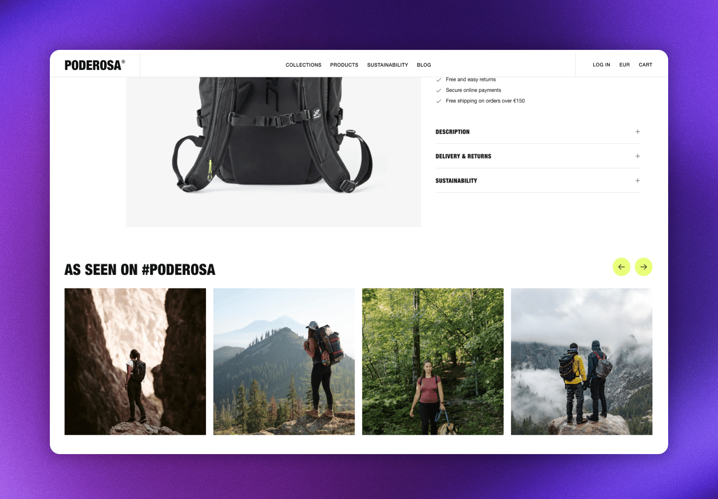 Gallery on product page