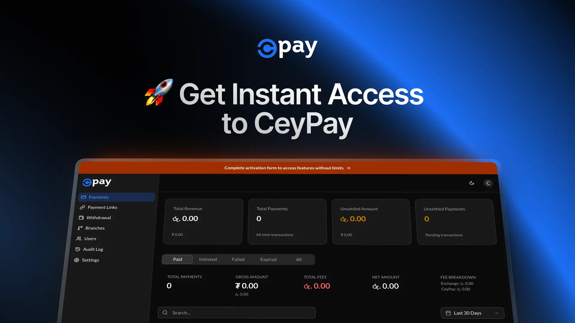 Instant Access to CeyPay