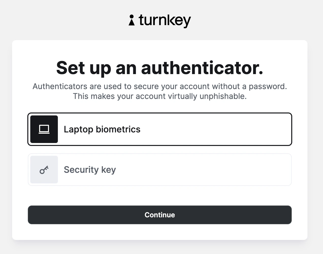 Authenticator selection on 0xkey