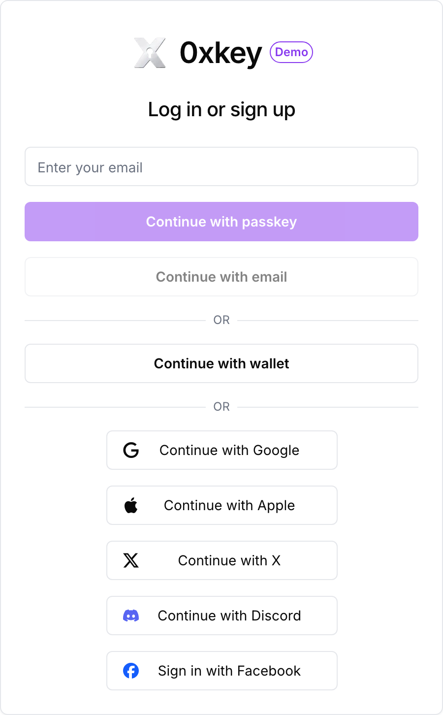 OAuth demo wallet