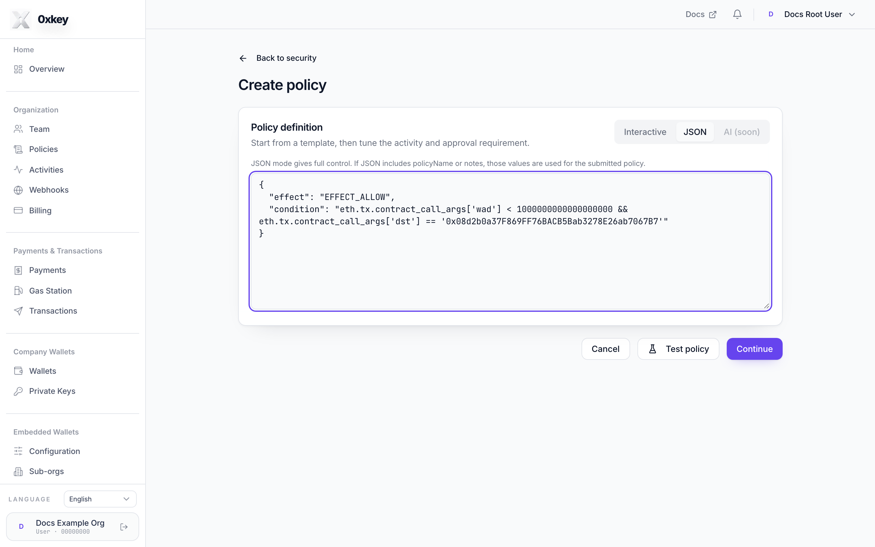 create policy