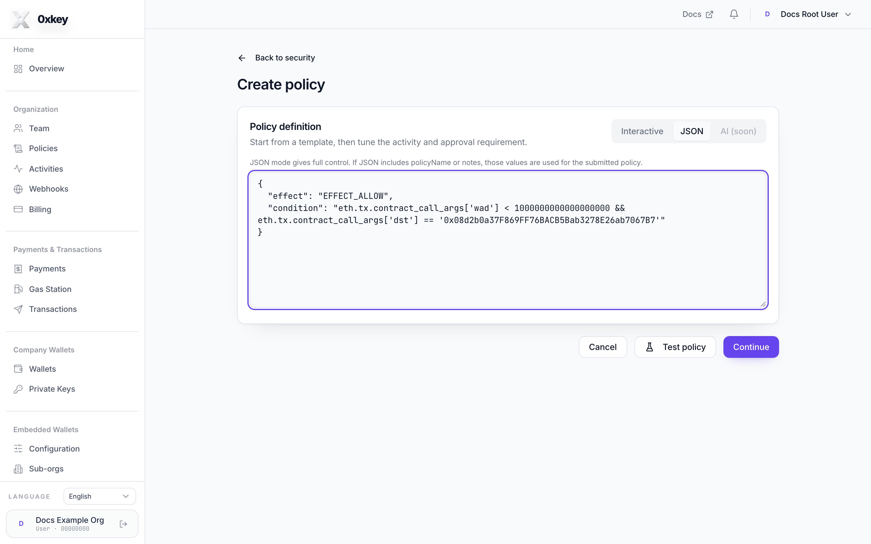 create policy