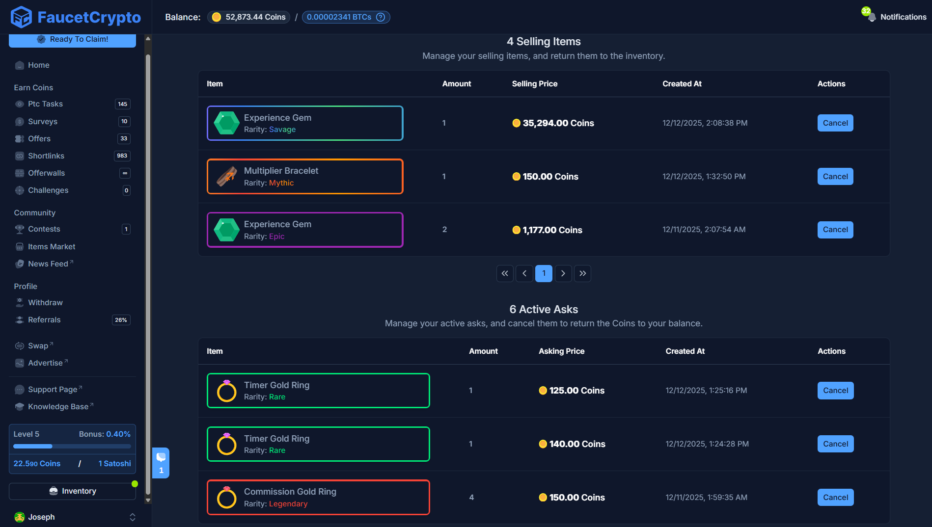 Faucetcrypto Itemsmarket Active Pn