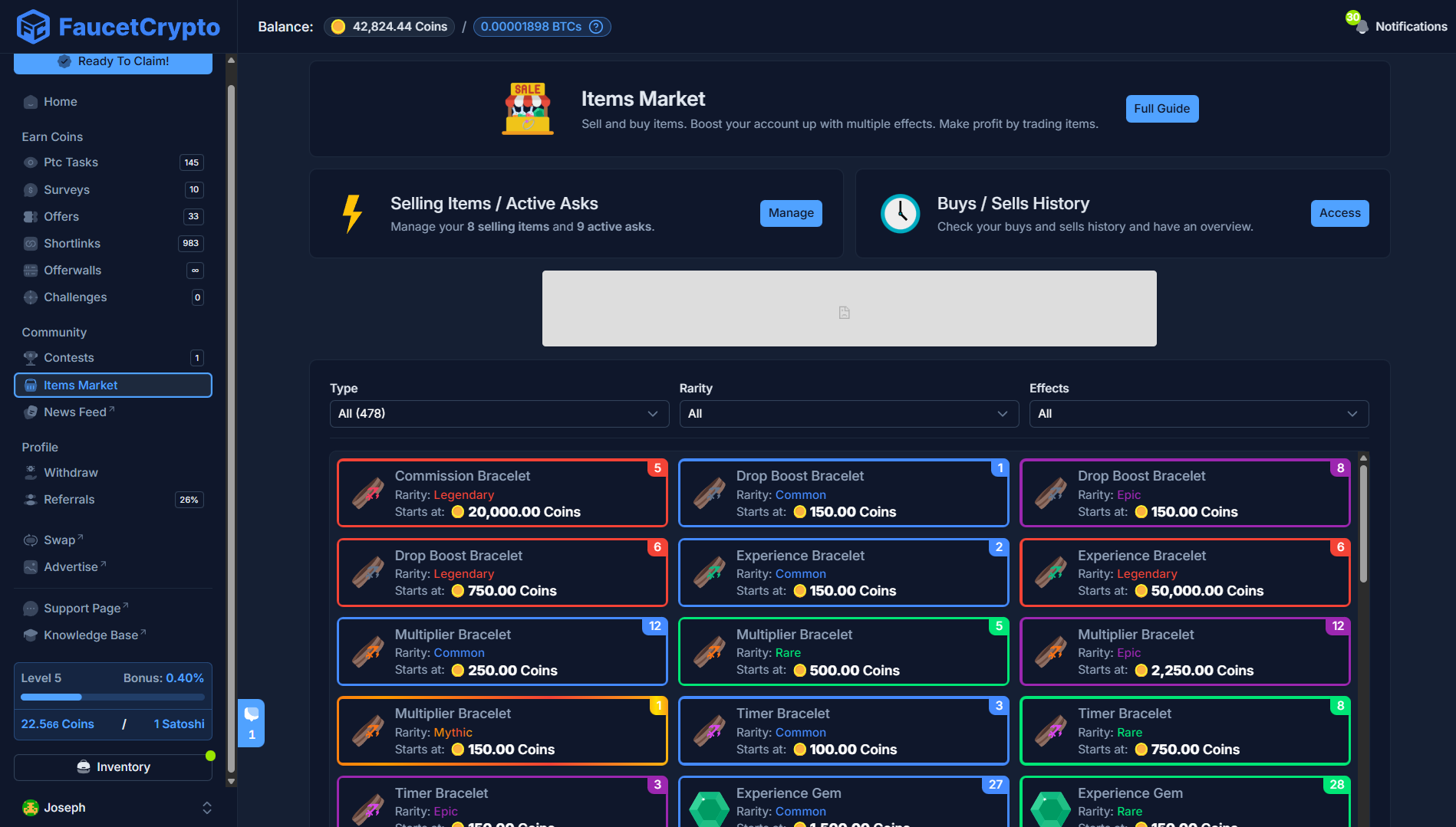 Faucetcrypto Itemsmarket Items Pn