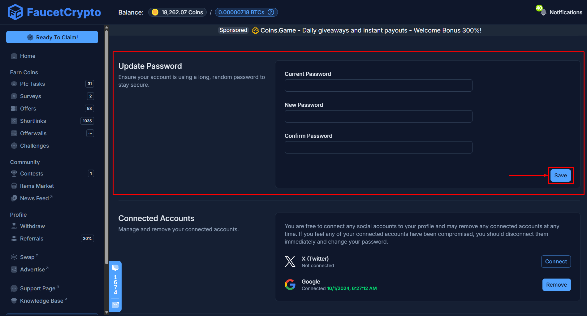 Faucetcrypto Updatepassword Pn