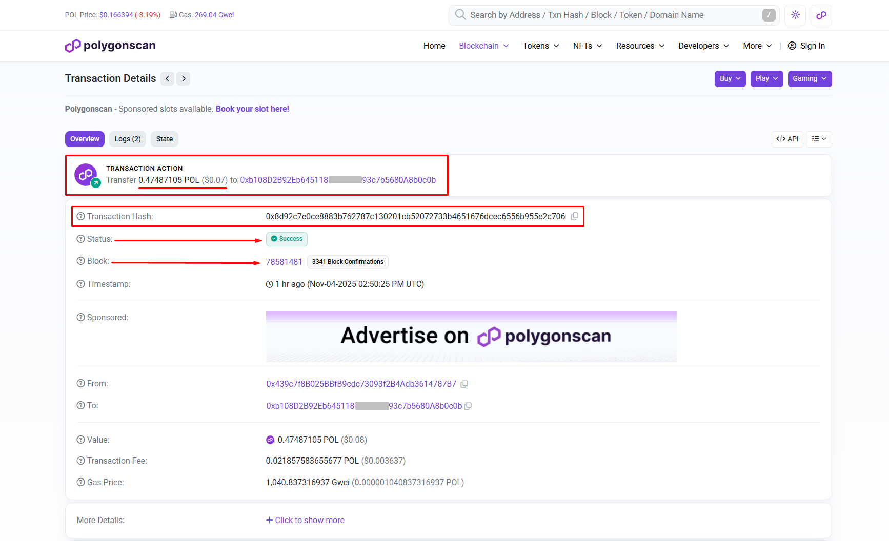 Polygonscan Validtransaction Pn