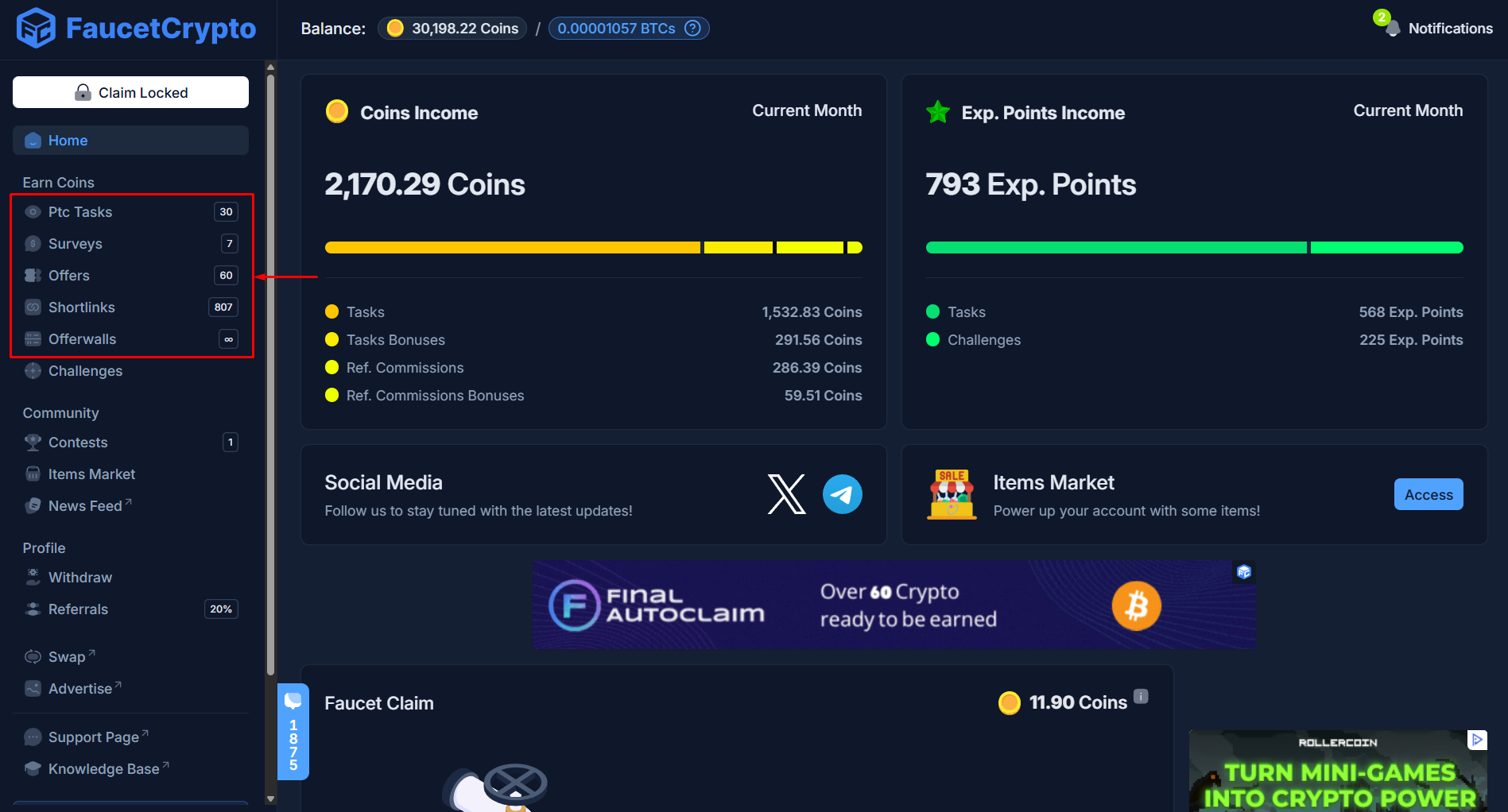 Faucetcrypto Earncoins Pn