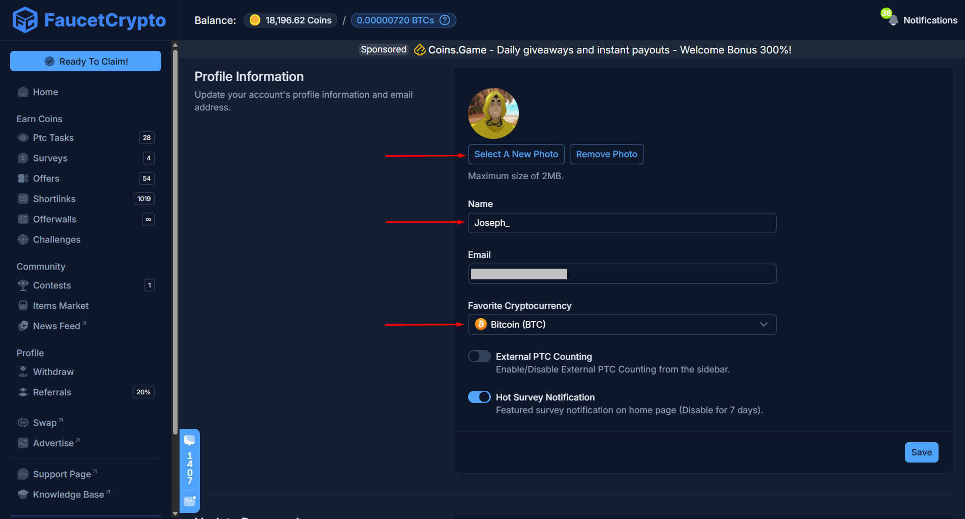 Faucetcrypto Profileinformation Pn
