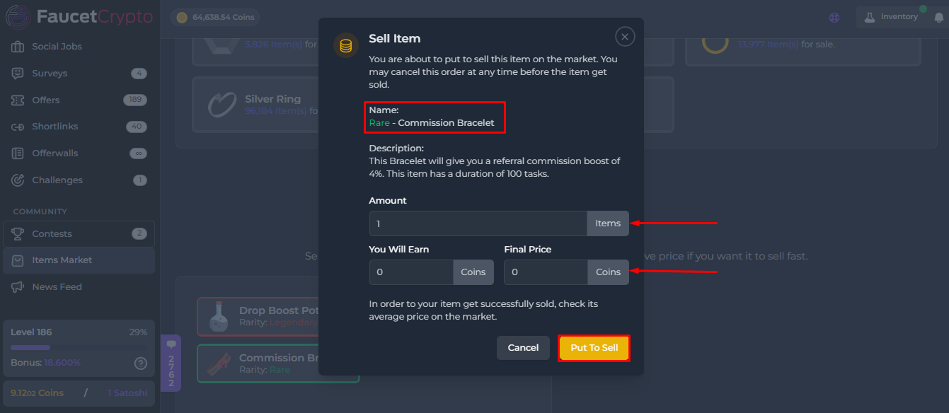 Faucetcrypto Sellitem Puttosell Pn