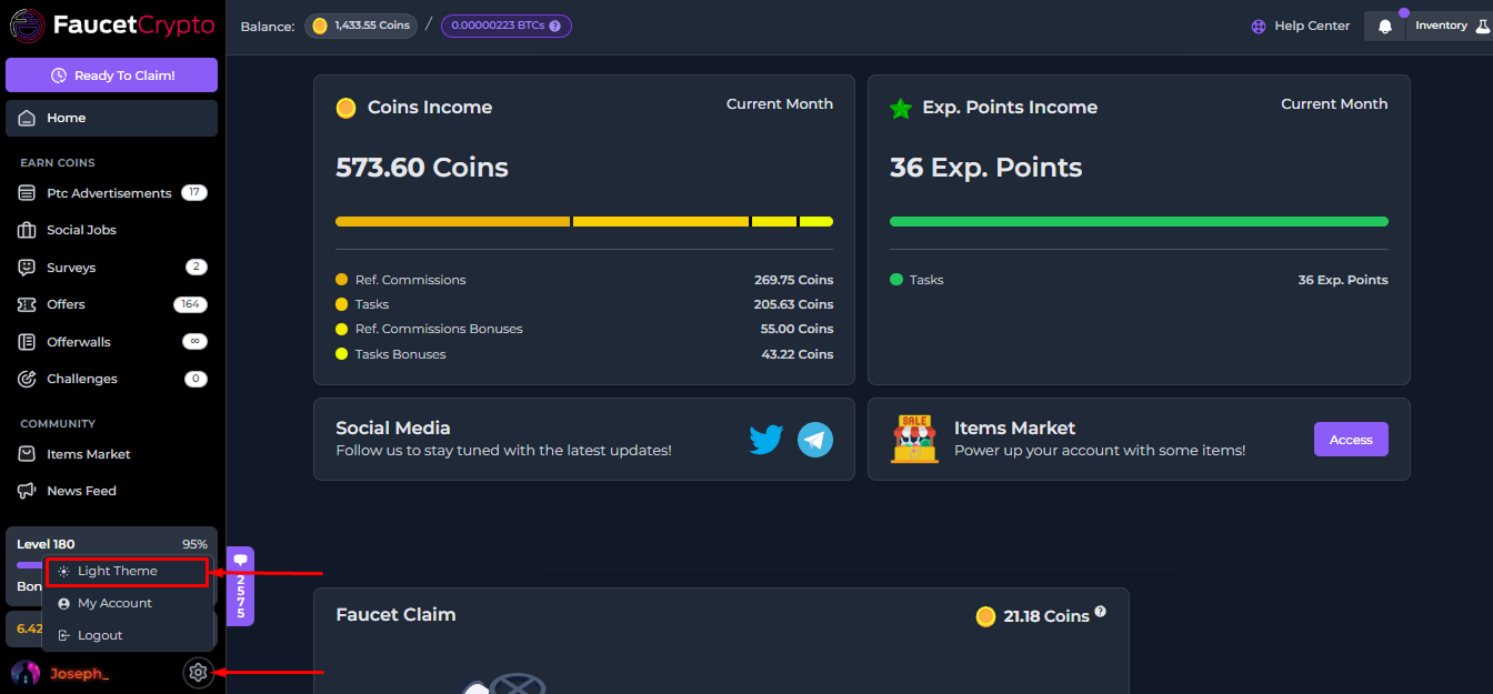 Faucetcrypto Dashboard Lighttheme Pn