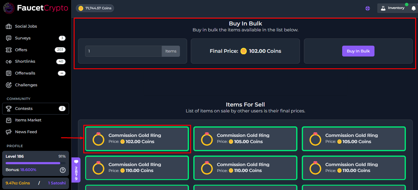 Faucetcrypto Itemsmarket Buyinbulk Pn
