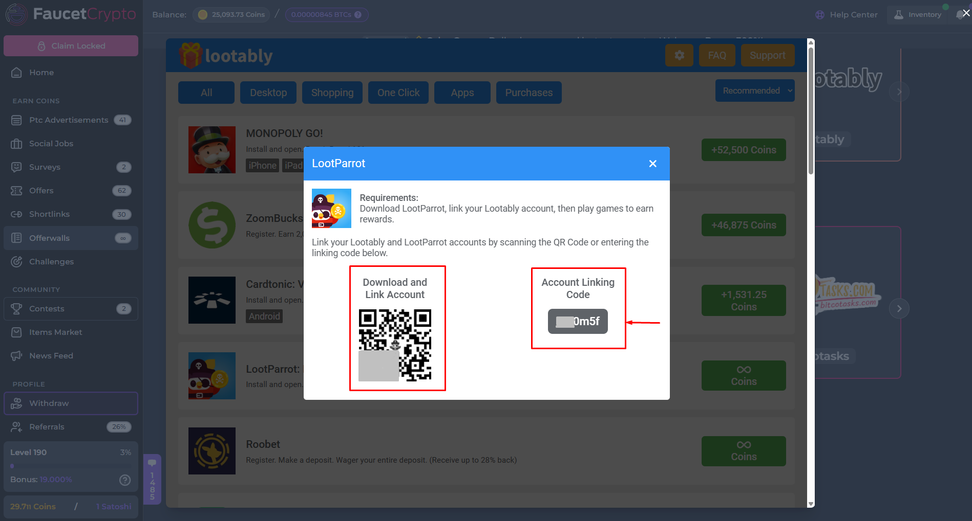 Faucetcrypto Lootably Lootparrot Pn