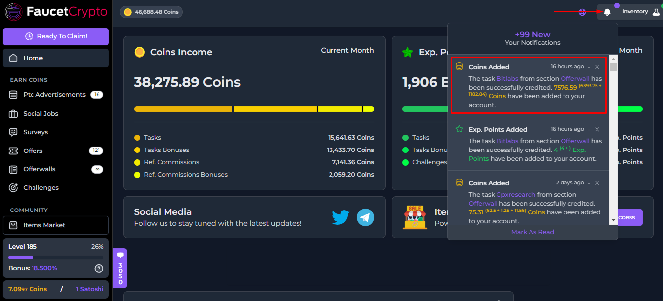 Faucetcrypto Notifications Pn