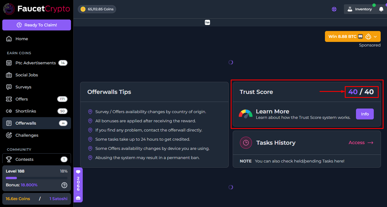 Faucetcrypto Offerwalls Trustscore Pn