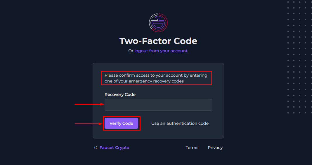 Faucetcrypto Recovery Verifycode Pn