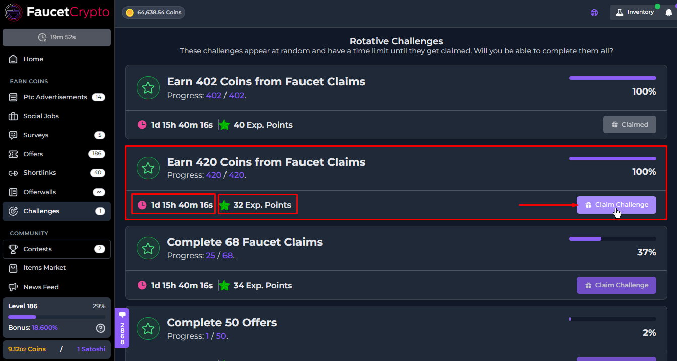 Faucetcrypto Rotativechallenges Claimchallenge Pn