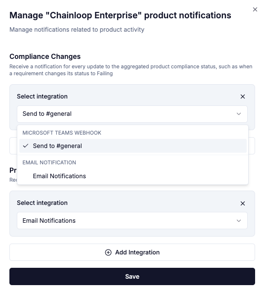Select notification channel