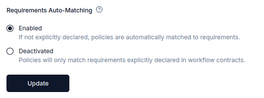 Deactivate Requirements Auto-Matching