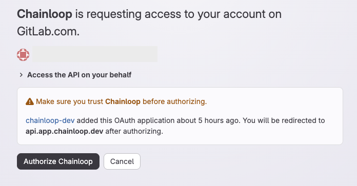 GitLab OAuth application authorization screen