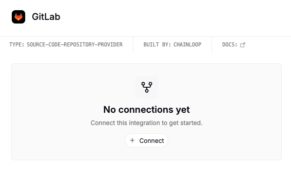 The GitLab integration page with a Connect button