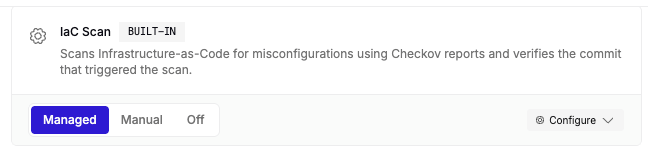 Per-template delivery mode toggle showing Managed, Manual, and Off