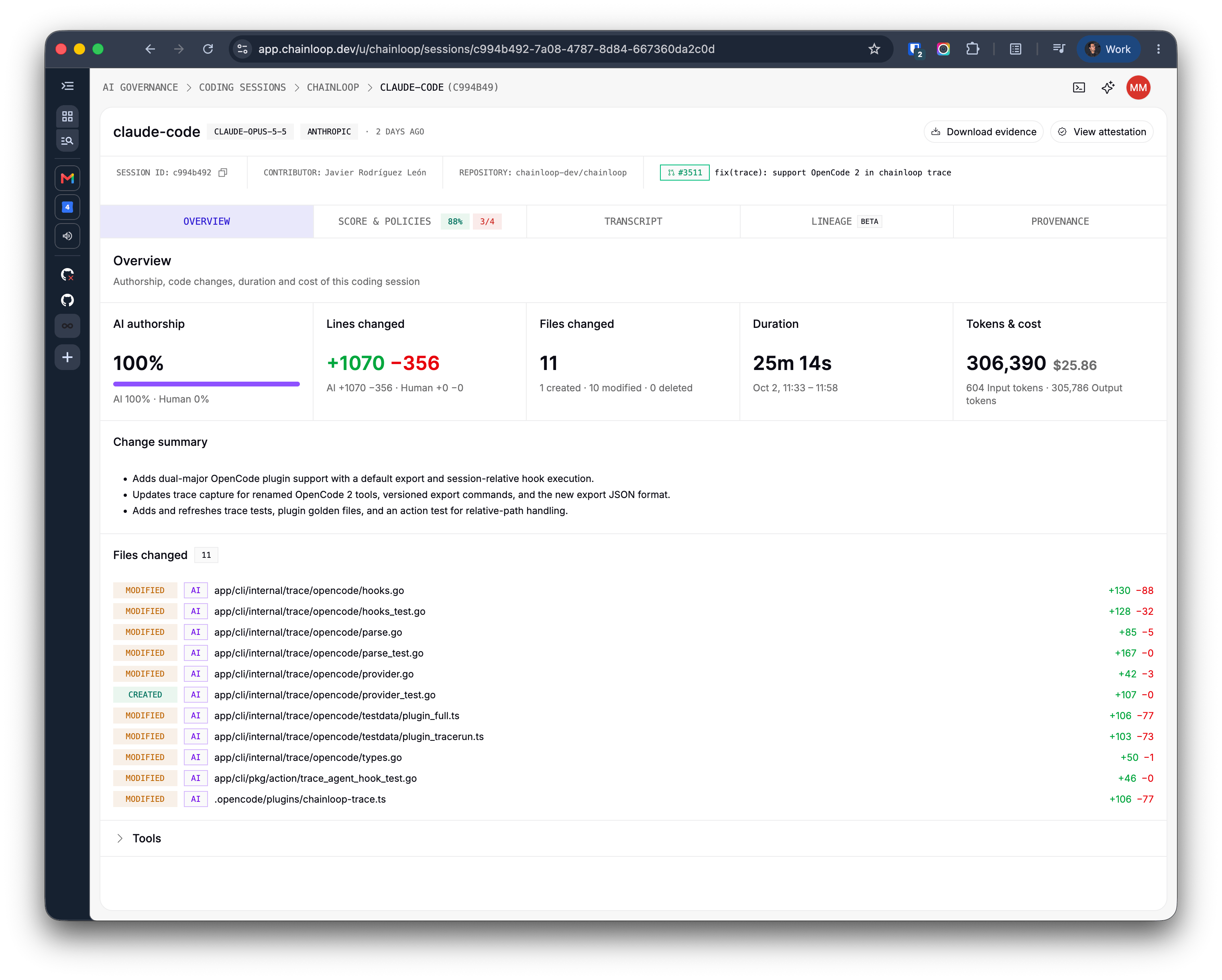 AI Coding Session Details