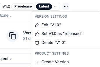 Product versions