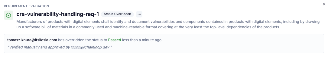 Override Status Display