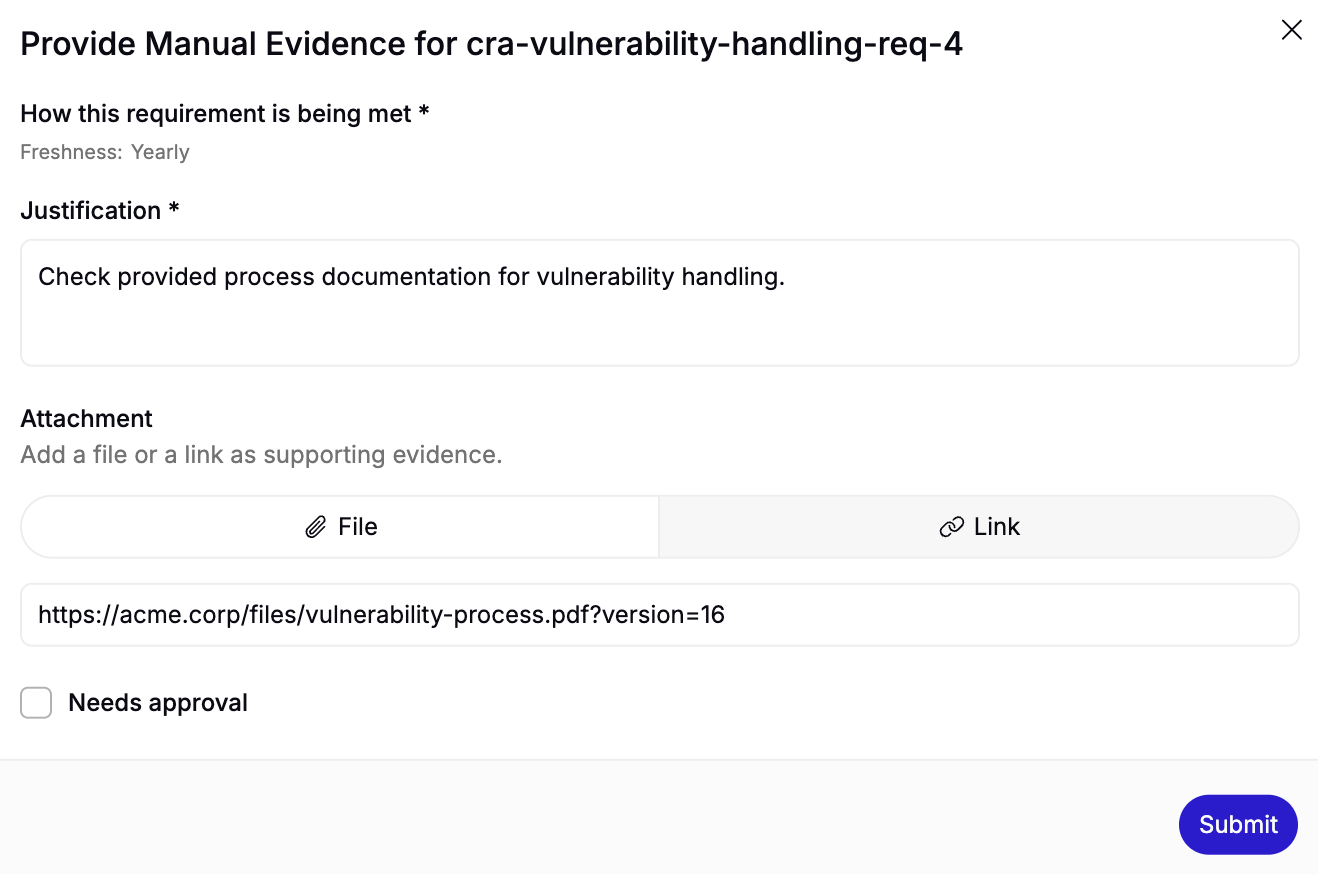 Evidence Justification
