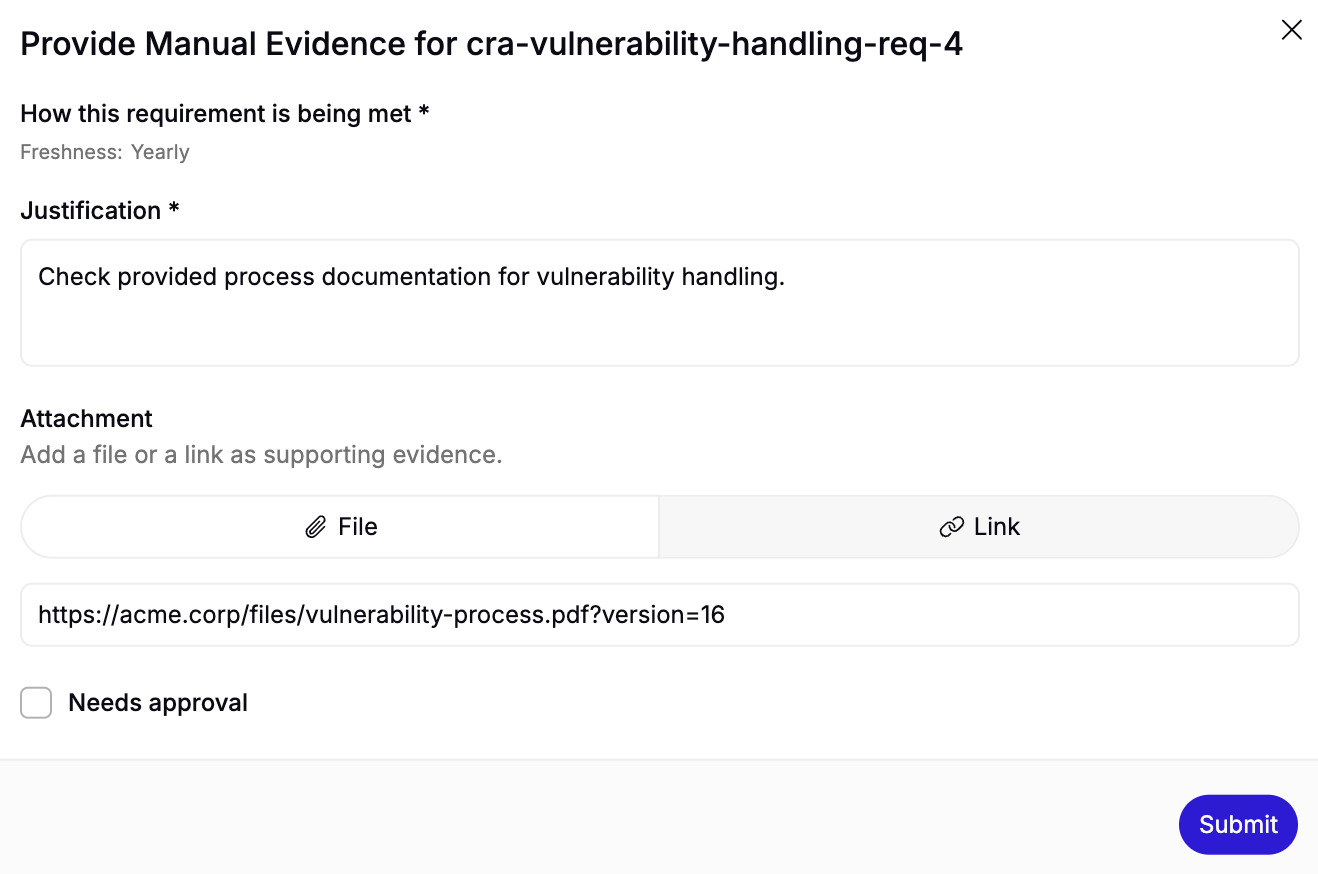 Evidence Justification