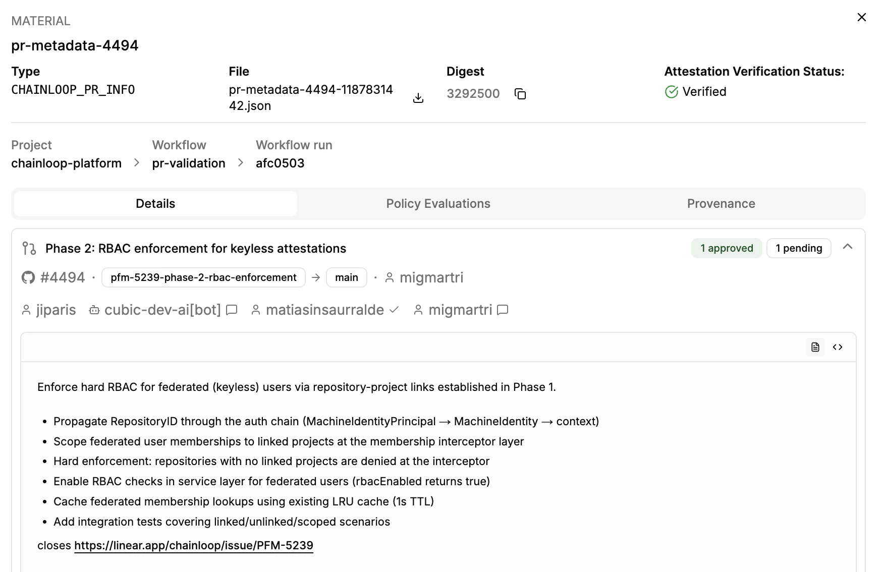 Pull Request Info Content Viewer