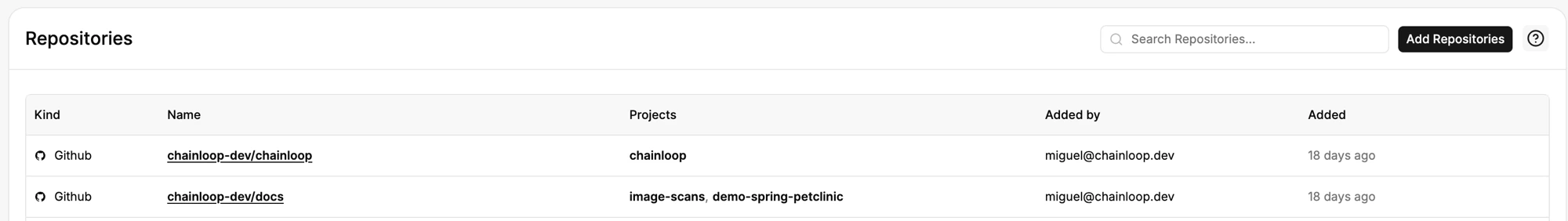 Repository-Project Linking