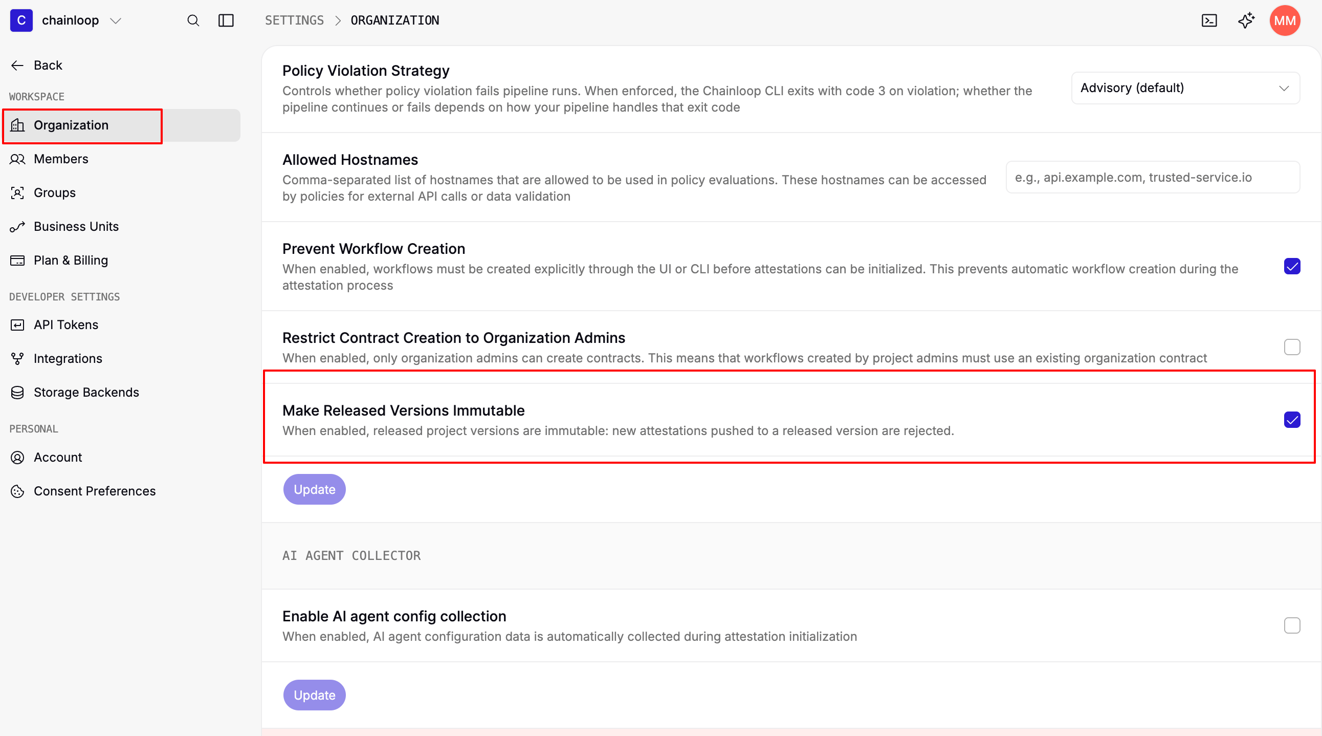 Make Released Versions Immutable