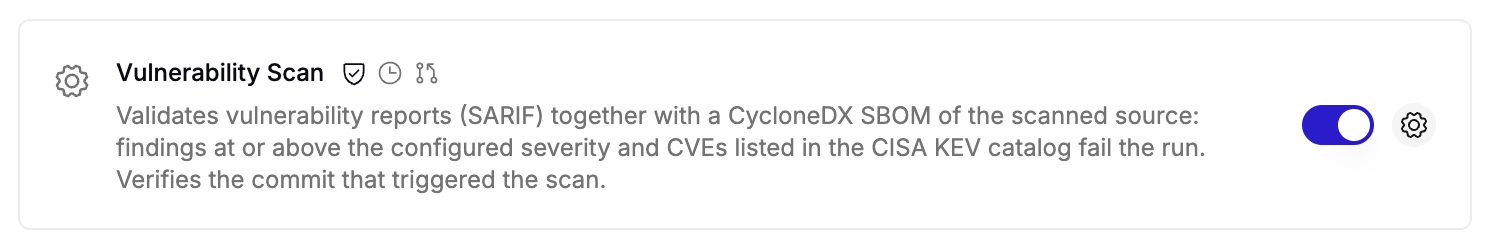 Activate vulnerability scans in your project